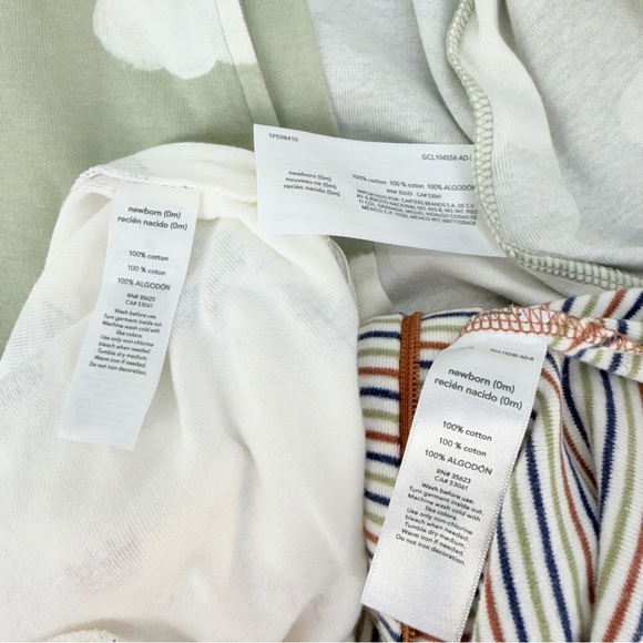 Carter’s Newborn Sleeper Lot 3 | Zip Footed Pajamas 100% Cotton - Picture 10 of 13